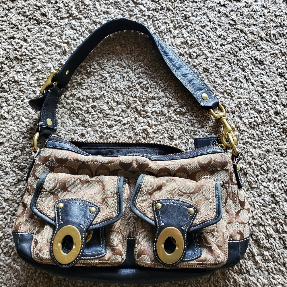 Coach Black and Tan small handbag